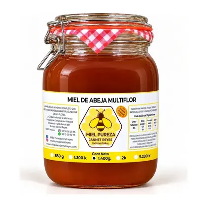 Miel Multiflor de Yucatán Premium Max 2 kg · vidrio