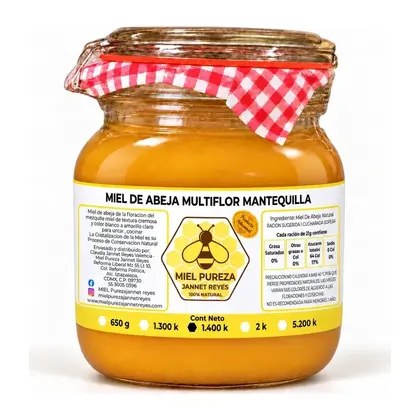 Miel Mantequilla Premium Medium 1.4 kg · vidrio